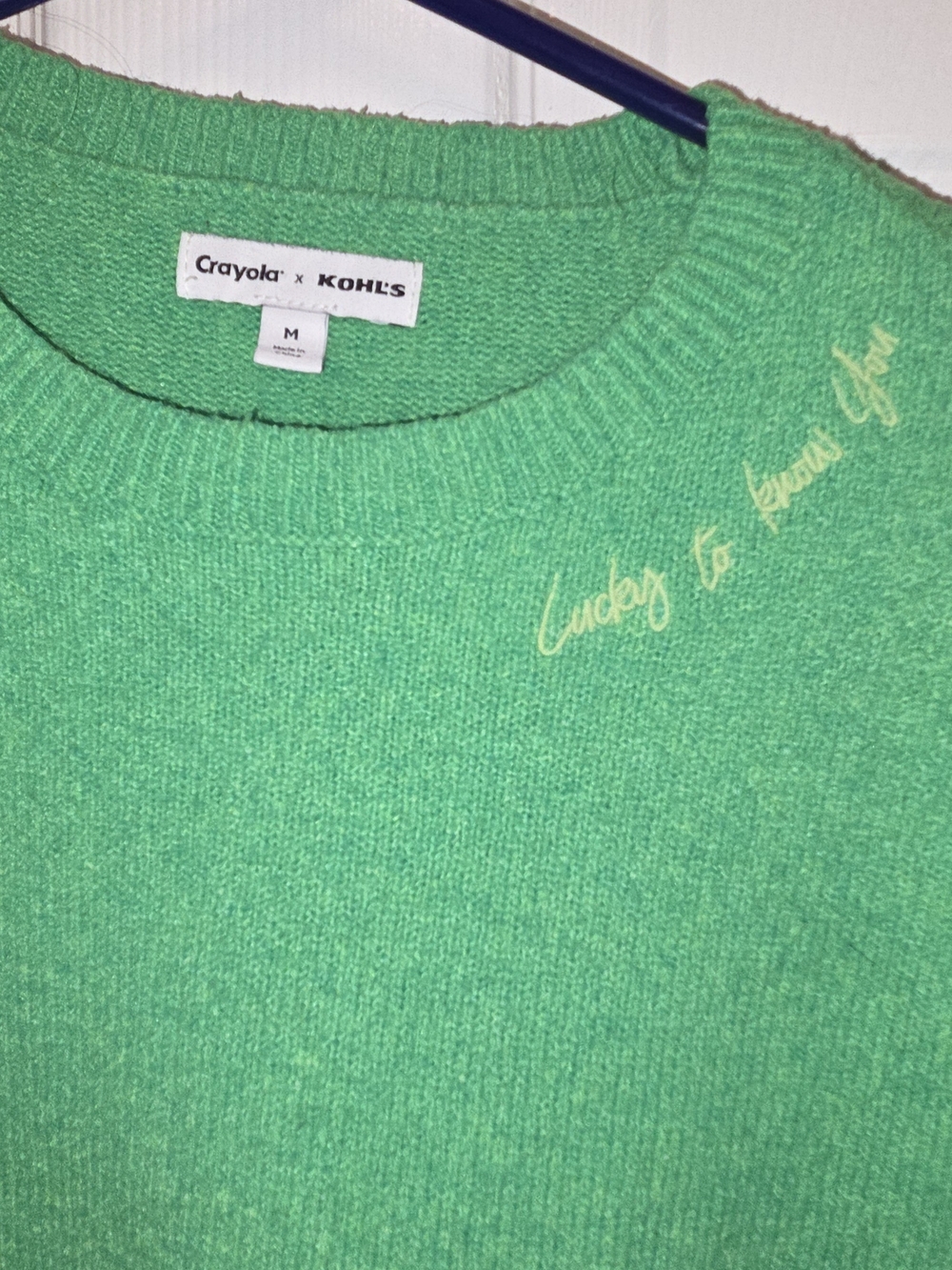 Crayola Bright Green Crewneck Sweater - Picture 3 of 4